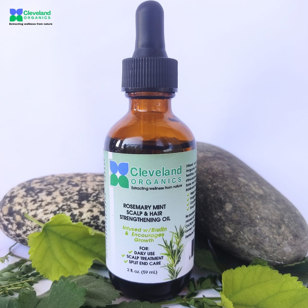 Cleveland Organics Rosemary Mint Hair Oil β For Growth, Split Ends & Daily Scalp Care